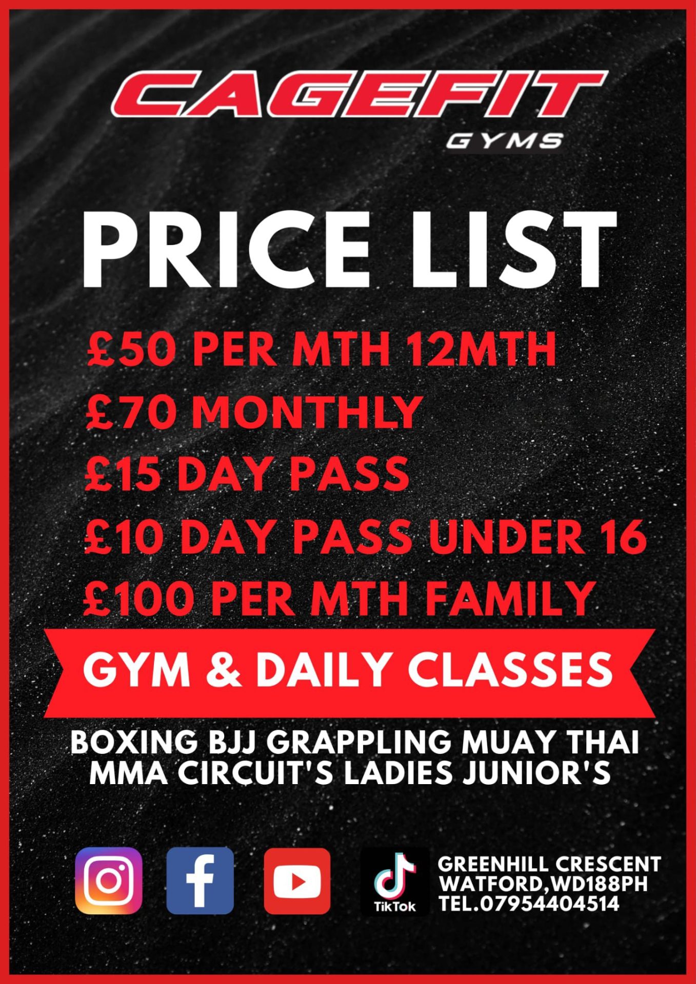 PRICING Open 24/7 MMA, Boxing and Weights Gym Watford 07954404514